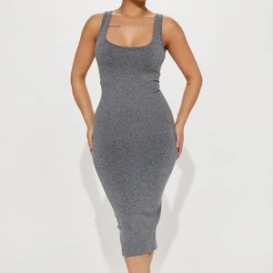 Grey midi dress